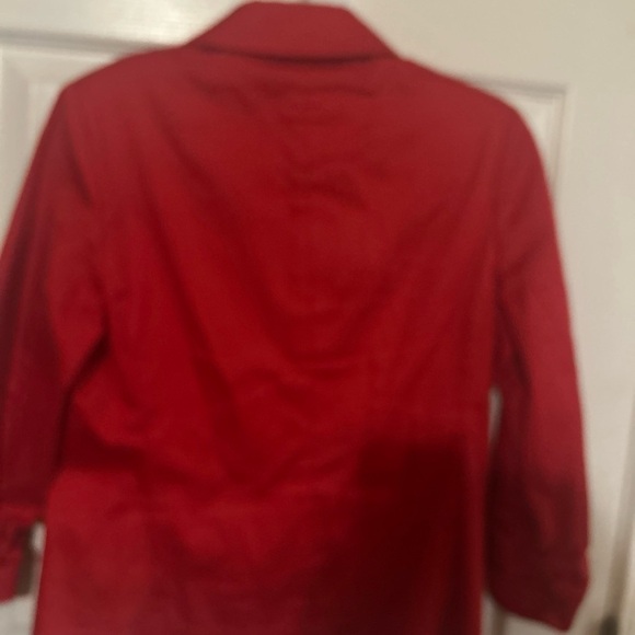 Chico's Red Blazer with Notched Lapels and Lightweight Fabric - Picture 5 of 5